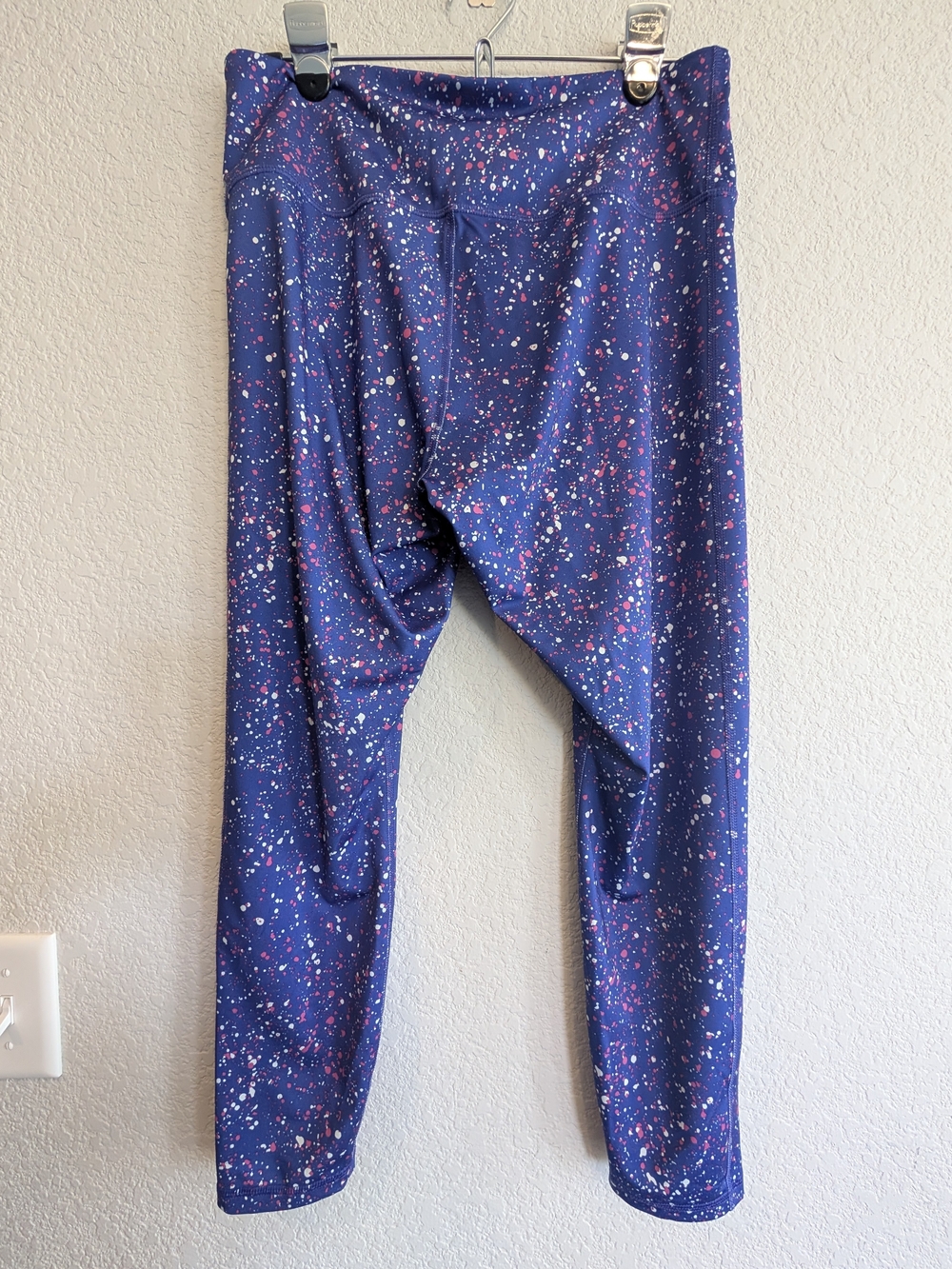 Puma Blue Speckled Women's Sz L Leggings Activewear